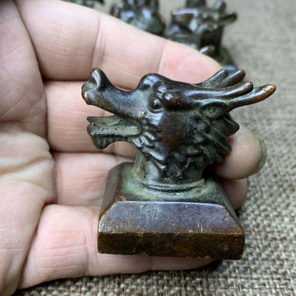 銅器 十二支方印 書道具 文房具 工芸品 美術品 置物