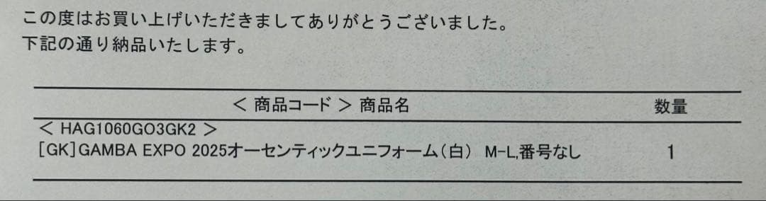 ガンバエキスポ2025 オーセンティックユニフォーム　ガンバ大阪