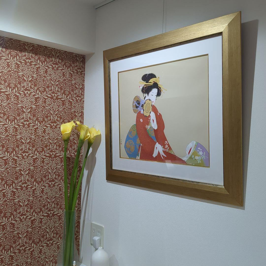 鼓の音　上村松園　最高品質シルクスクリーン