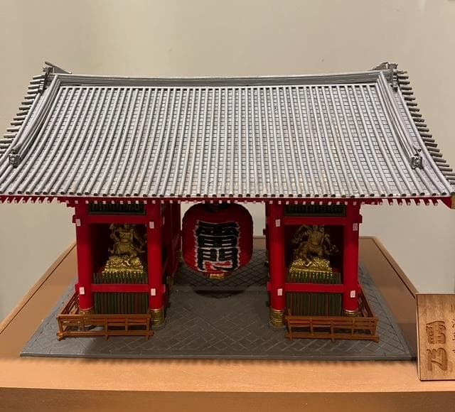 浅草寺 雷門 木製 建築模型 1/50 完成品