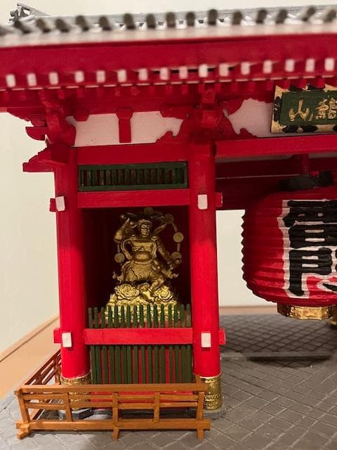 浅草寺 雷門 木製 建築模型 1/50 完成品