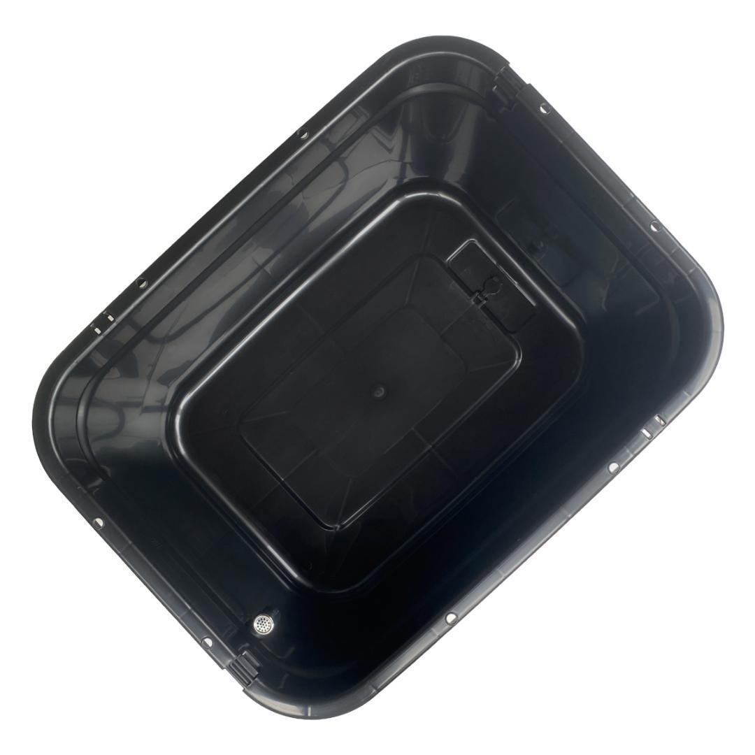 【限定特価】メダカ飼育ケース 120㍑黒x2個 オーバーフロー 金魚飼育 越冬