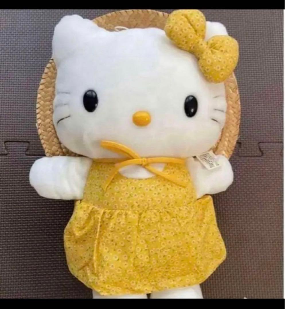 ハローキティ　キティ　ぬいぐるみ　平成　レア　希少　麦わら帽子