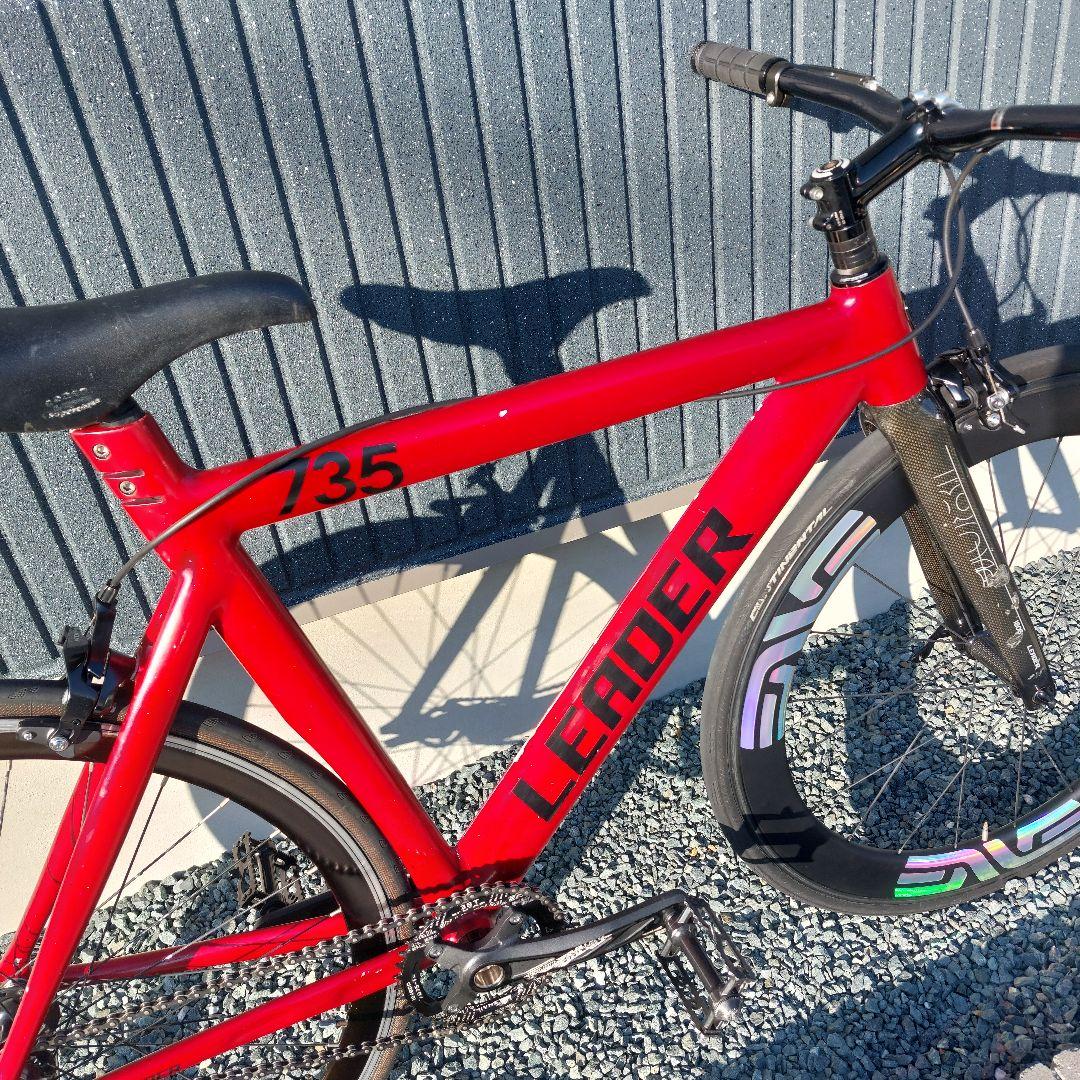 【送料込み】LEADER BIKE 735 65mmカーボンホイール 完成車体