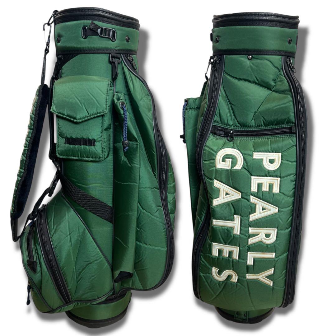 ヴィンテージ 美品 パーリーゲイツ キャディバッグ モスグリーン カーキ ゴルフ