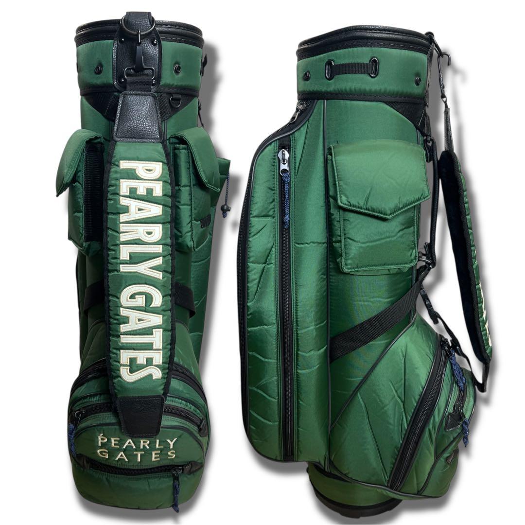 ヴィンテージ 美品 パーリーゲイツ キャディバッグ モスグリーン カーキ ゴルフ