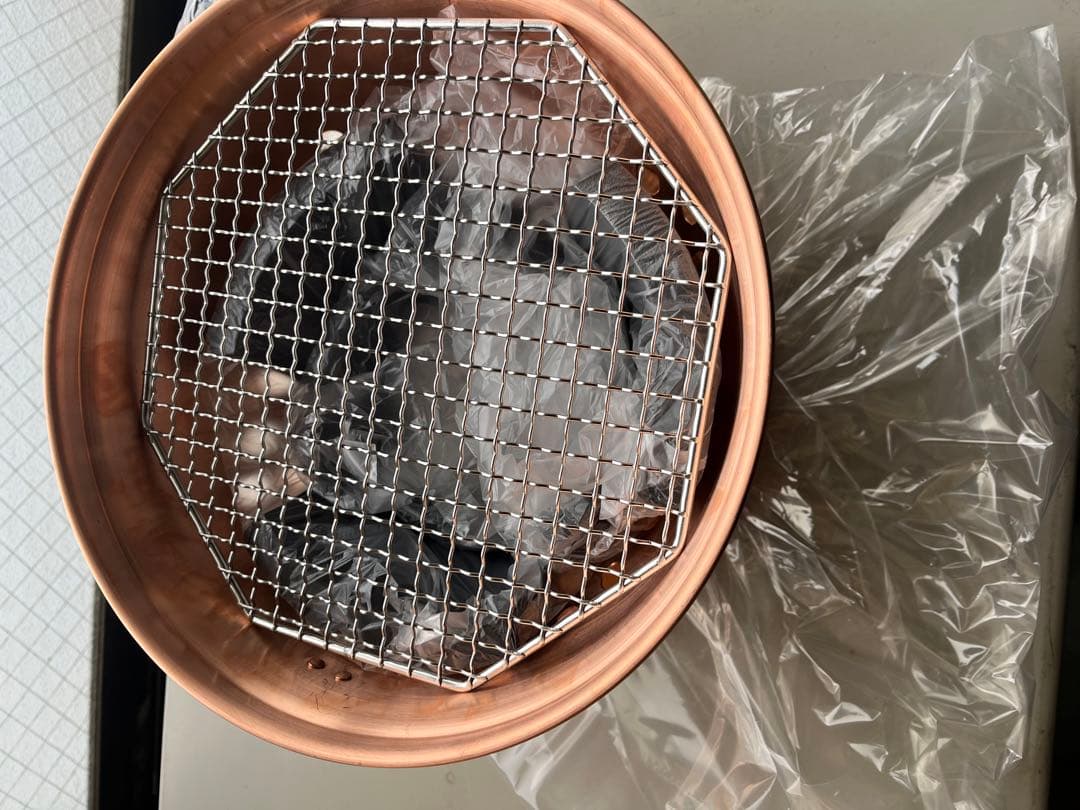 銅製バーベキューグリル ハンドル付き