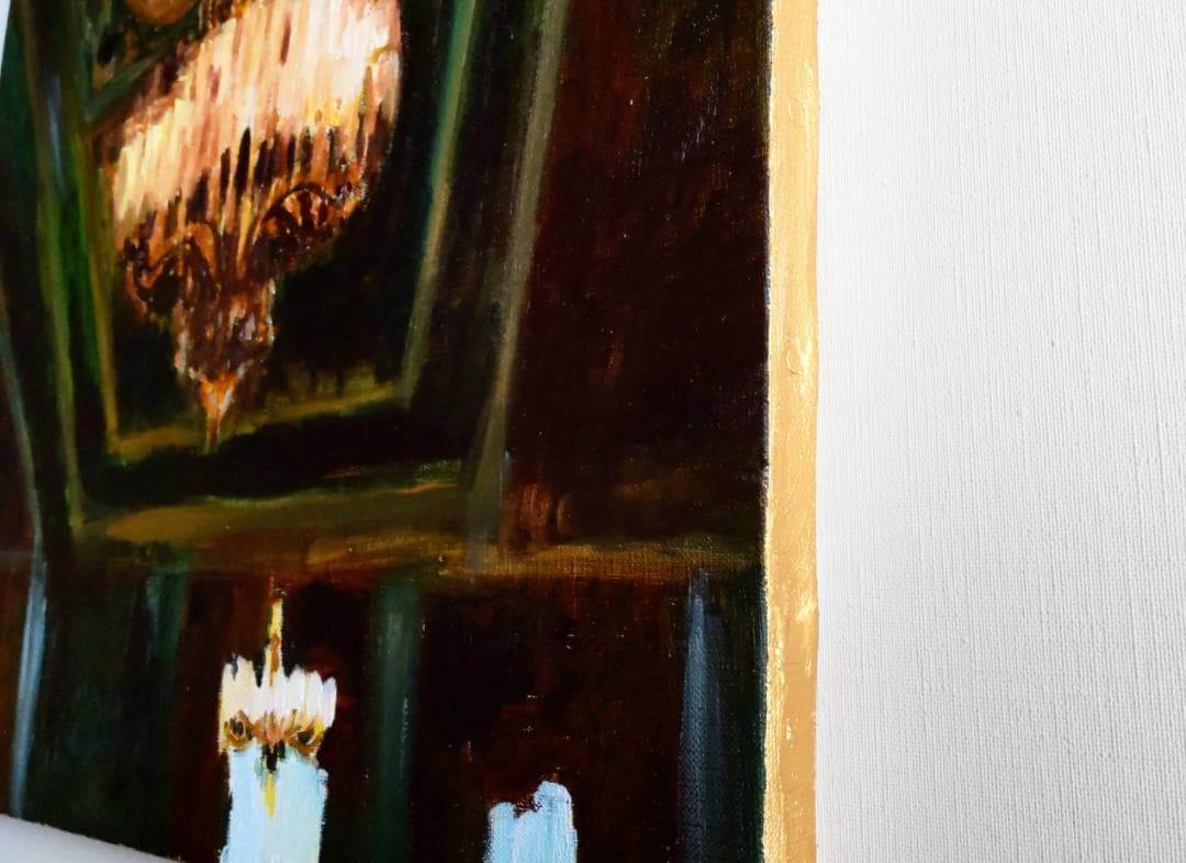 38×46㎝「シャンデリア　B」油彩・原画・F8