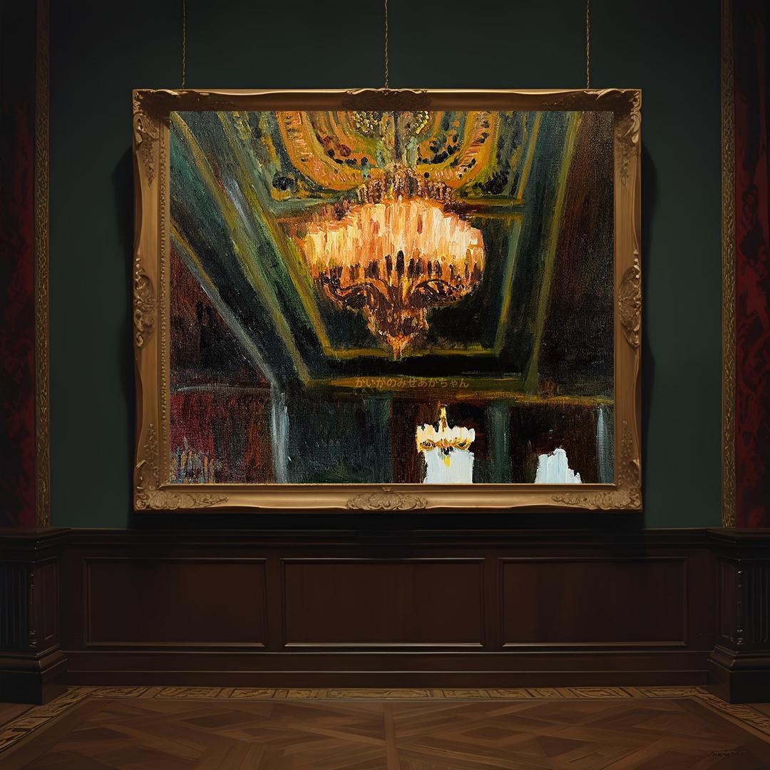 38×46㎝「シャンデリア　B」油彩・原画・F8