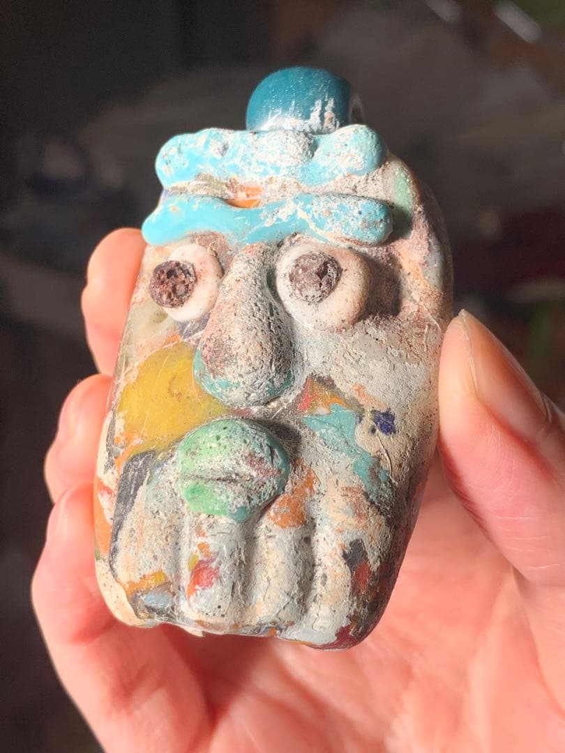 紀元前1500年頃フェニキアビーズ　ローマンガラス　とんぼ玉　出土品　根付　石器