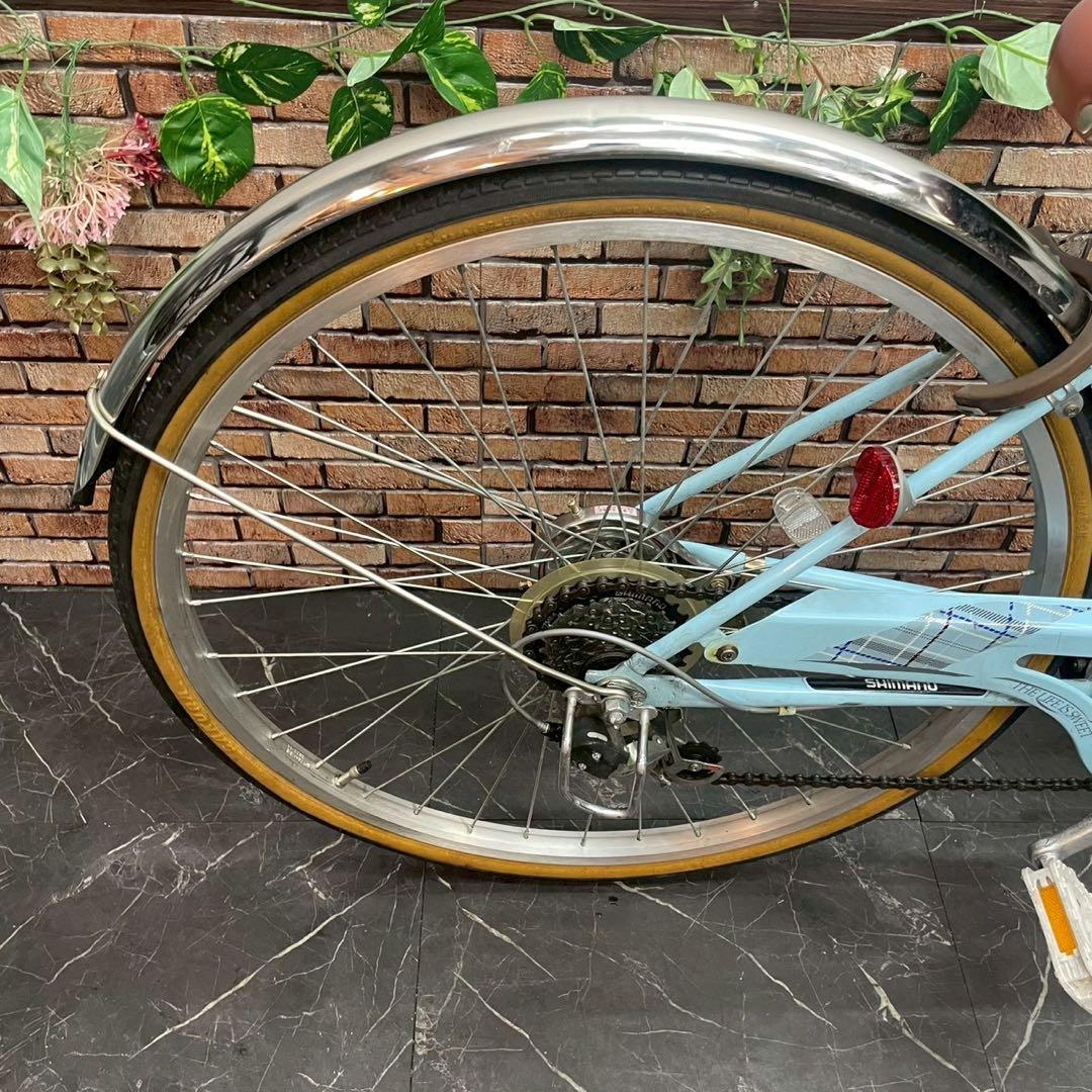 【110】子供用自転車 子供車 joyous 水色 26インチ 変速付き