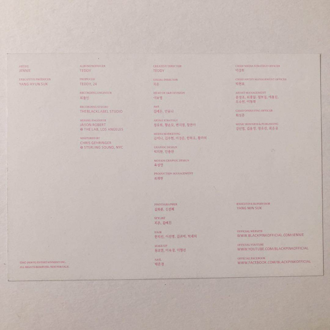 JENNIE SOLO ポストカード BLACKPINK ブルピン