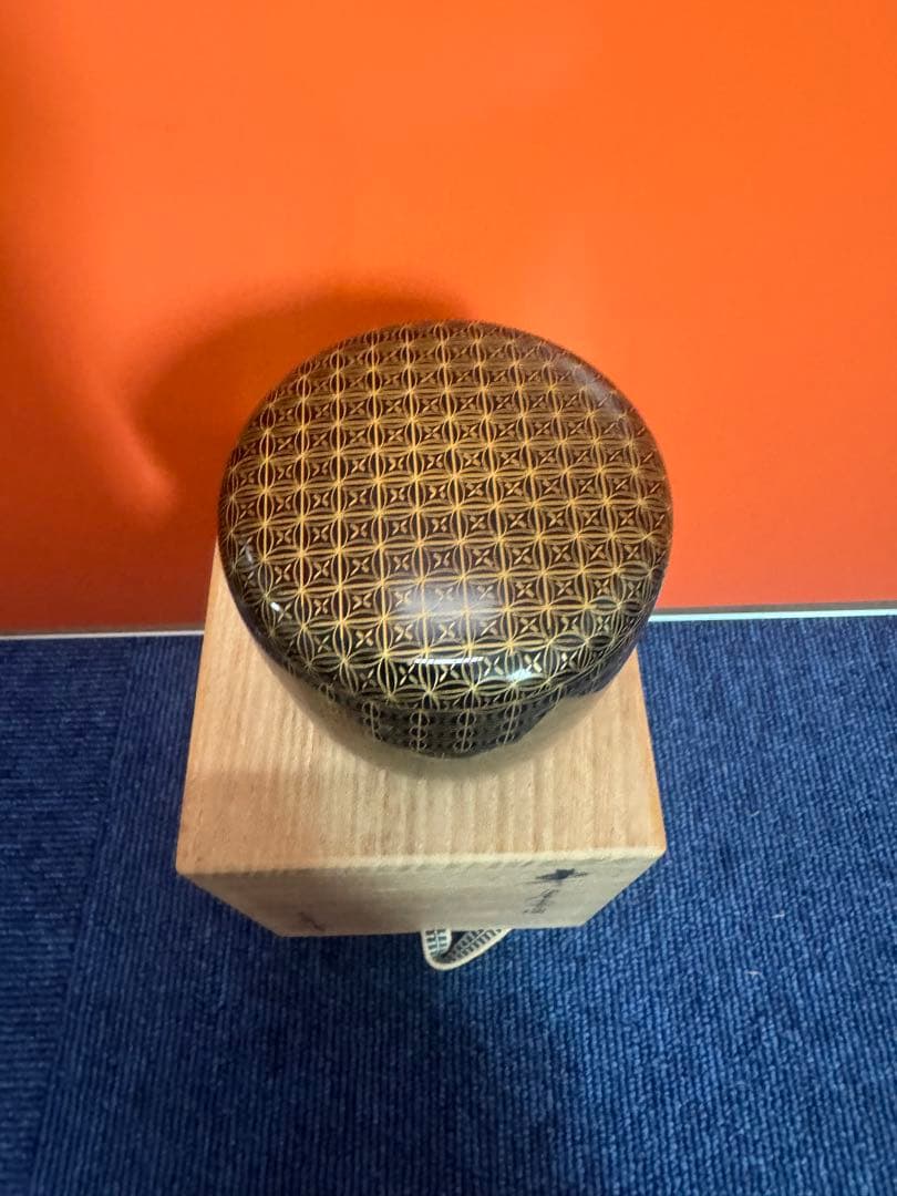 1763 茶道具　輪島塗　前志芸男作　沈金七宝文　棗　未使用