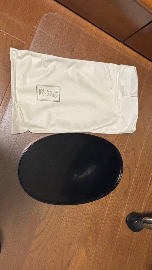 漆器 黒楕円形盆 専用袋付き　輪島塗　お盆