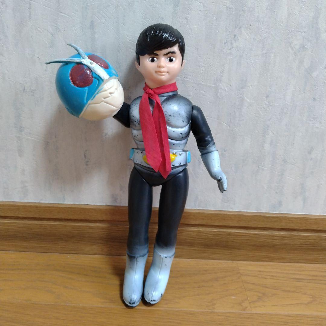 放映当時物　大サイズ　仮面ライダー　昭和レトロ　貴重なブルーマスク　面取れ