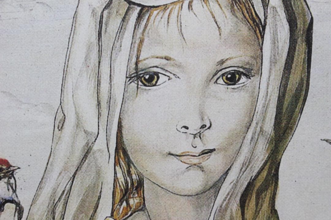 藤田嗣治 エスタンプリトグラフ「鳥と女性」 175/250