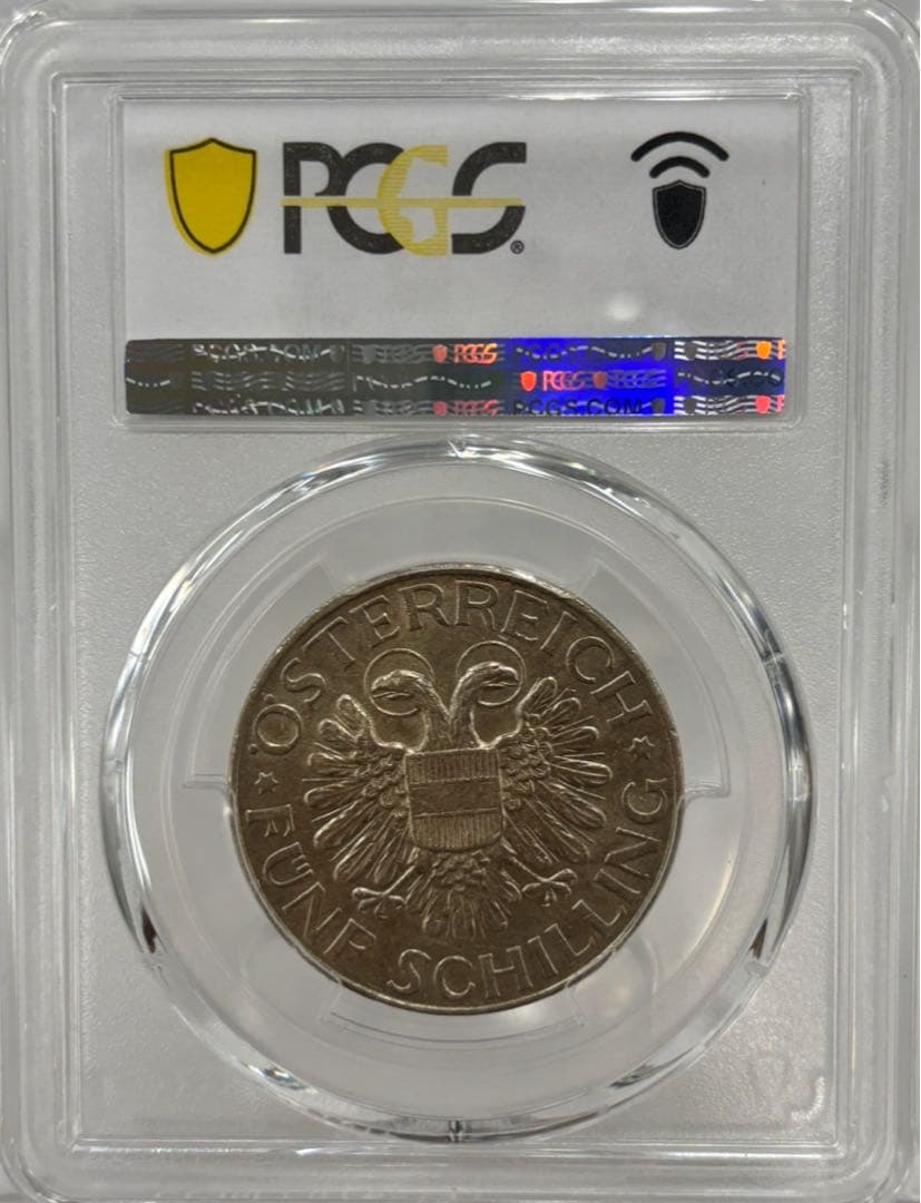 1935年オーストリアマリアツェルの聖母子像 5シュリング PCGS認証