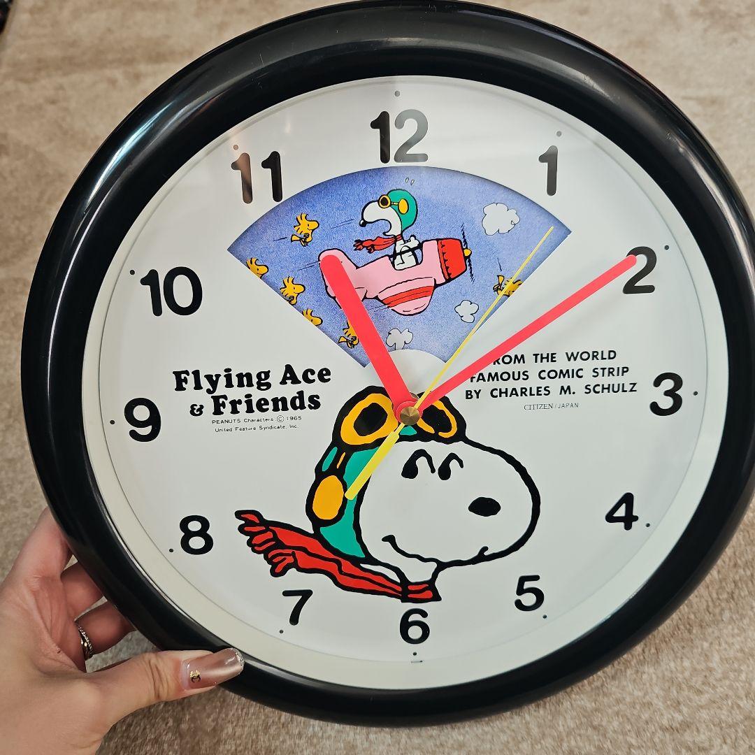 超激レア レトロ ヴィンテージ スヌーピー フライング・エース からくり掛時計