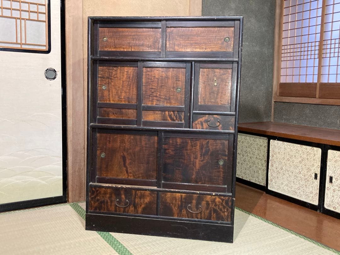 激レア 木無垢材 家具 茶棚　茶箪笥　小箪笥 サイドボード 茶室 和室
