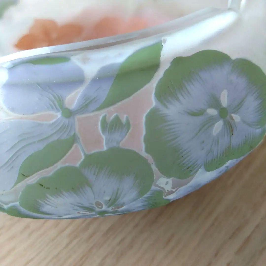 ガレ　紫陽花文平花器　エミール・ガレ　アールヌーボー　アジサイ