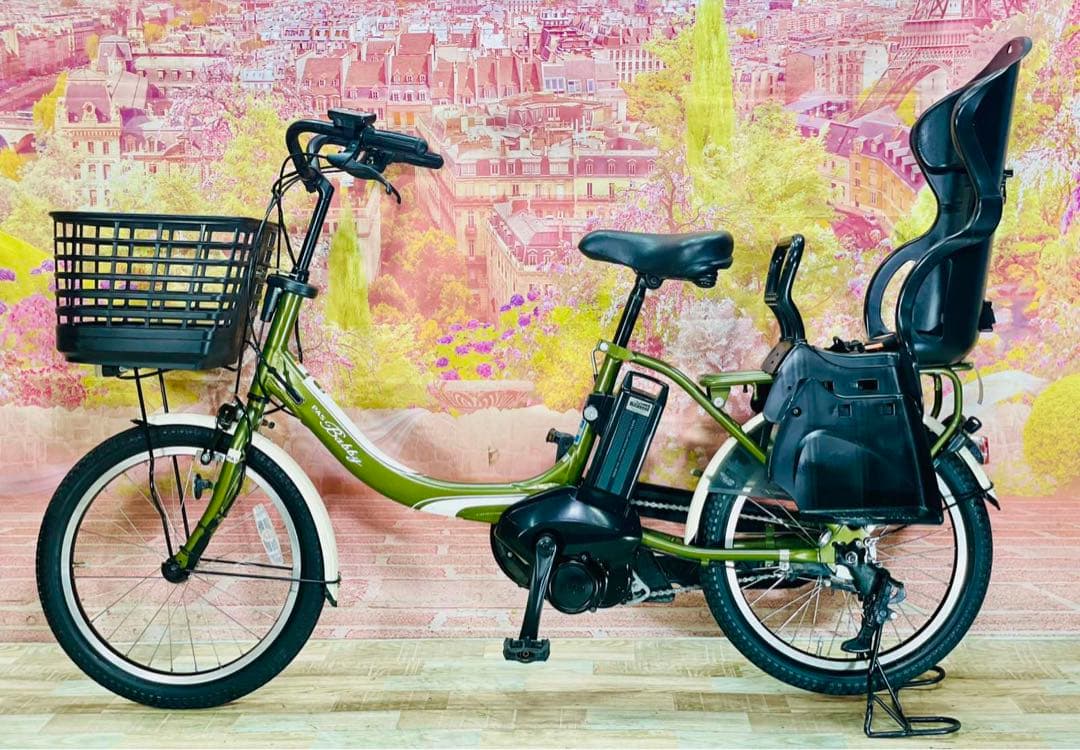 K2306 [大容量12.3Ah]電動自転車ヤマハ子供乗せ 20インチグリーン