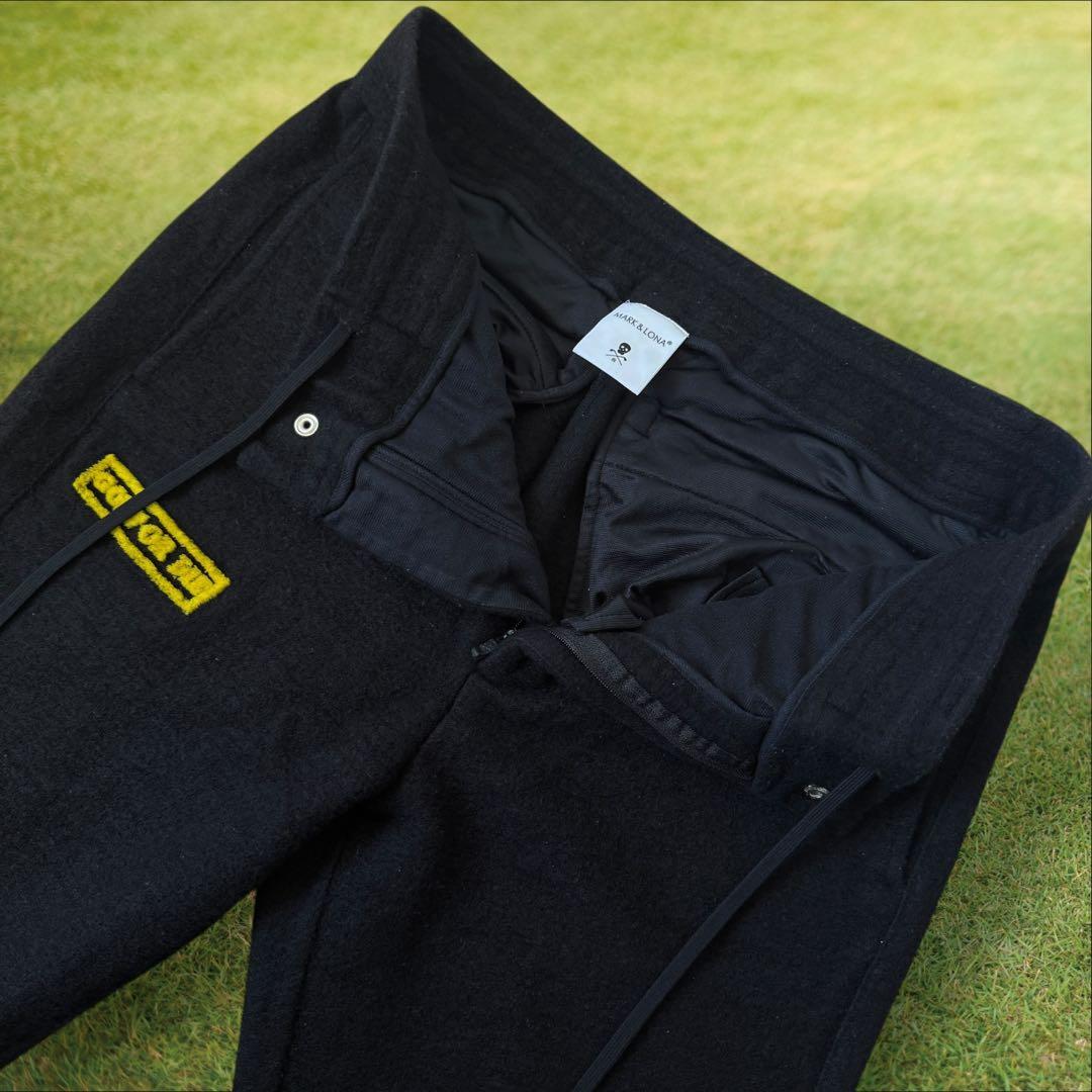 現行モデル　起毛　マークアンドロナ　パンツ　L〜XL相当 黒　ウール素材