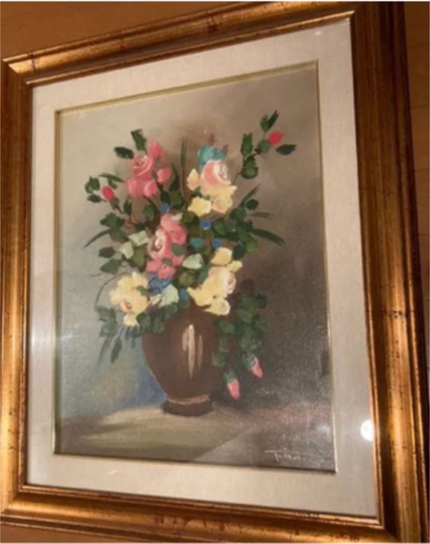 油彩　絵画　イタリア製　アンティーク　オリジナル