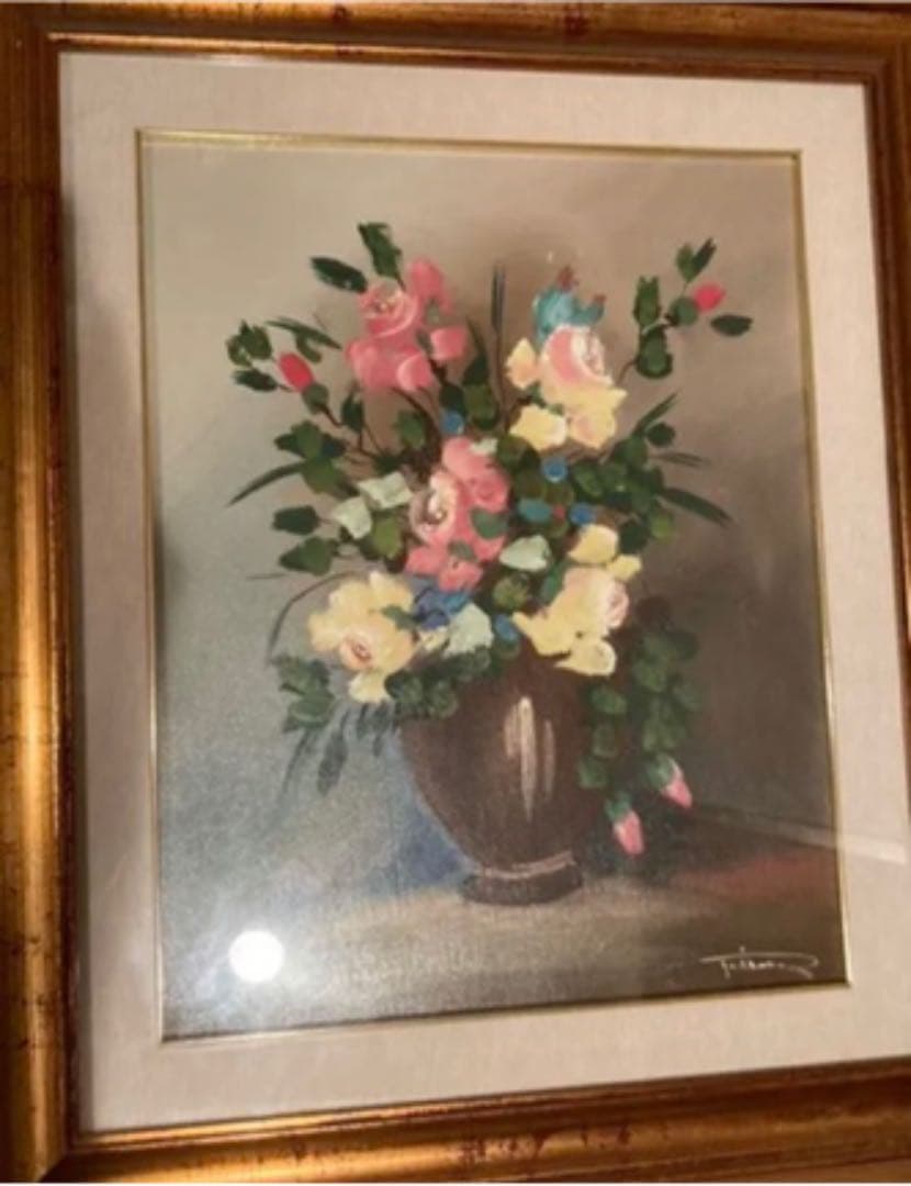 油彩　絵画　イタリア製　アンティーク　オリジナル