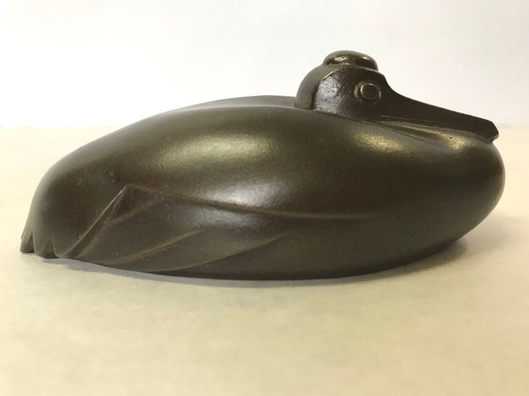 銅製:吉鶴置物(山本純民作)