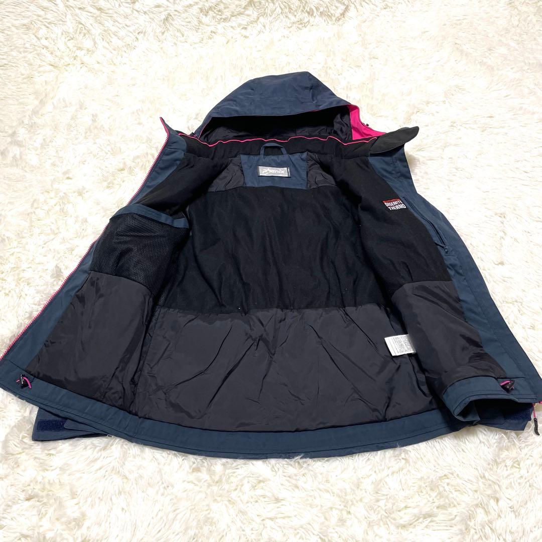 PHENIXレディースL スキーウェア上下 エンボス柄 帯電防止 発熱 蓄熱素材