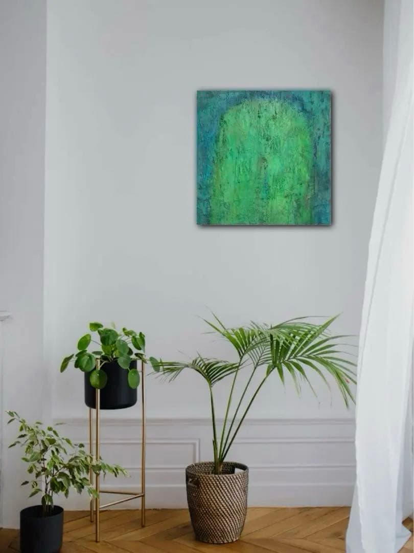 絵画 アクリル画 北欧 アート 抽象画 爽やか インテリア おしゃれ グリーン