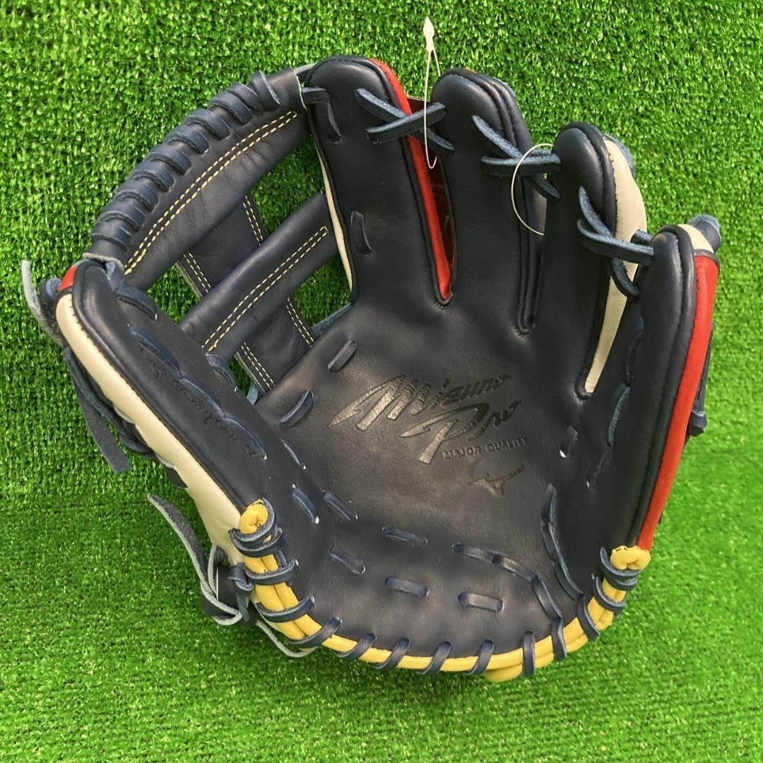 新品 ミズノプロ 軟式用グラブ 内野手用 Dブルー×レッド 1AJGR28113