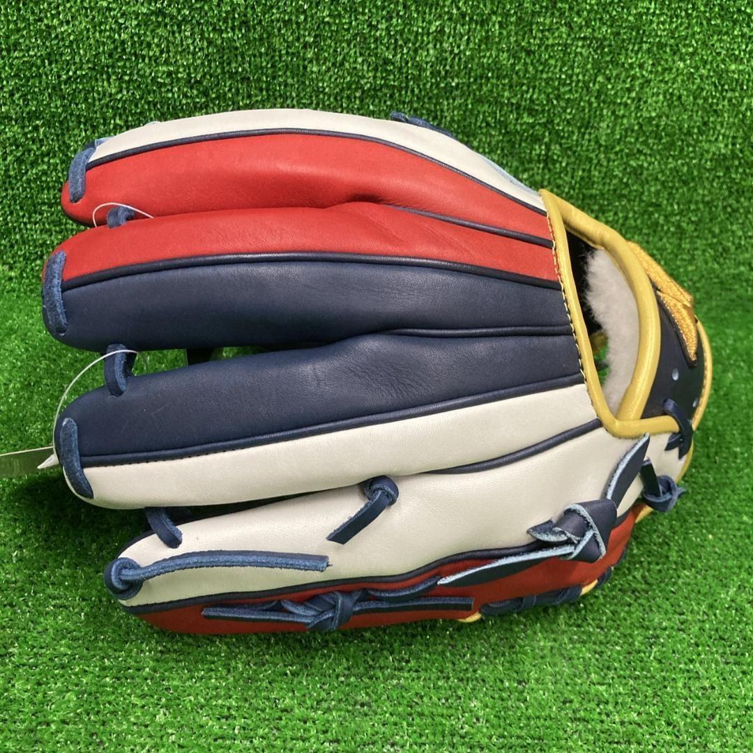 新品 ミズノプロ 軟式用グラブ 内野手用 Dブルー×レッド 1AJGR28113