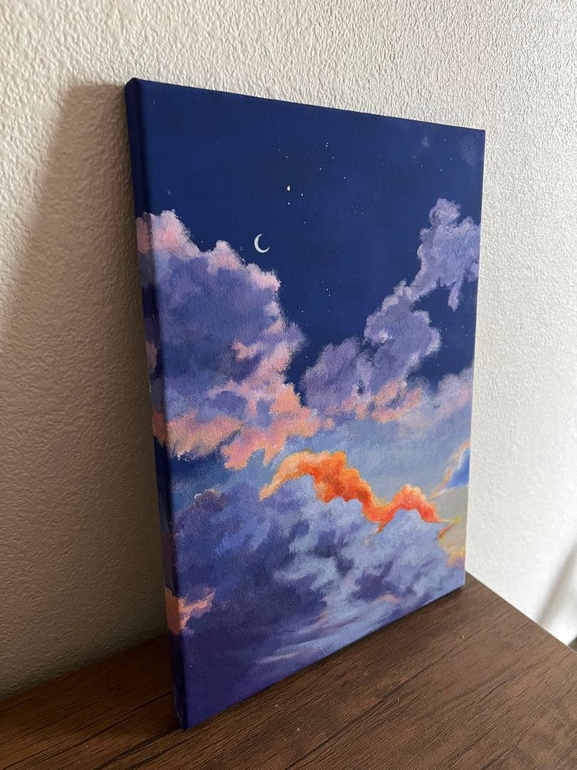 アクリル画　原画　インテリア　F4 自然　空　雲