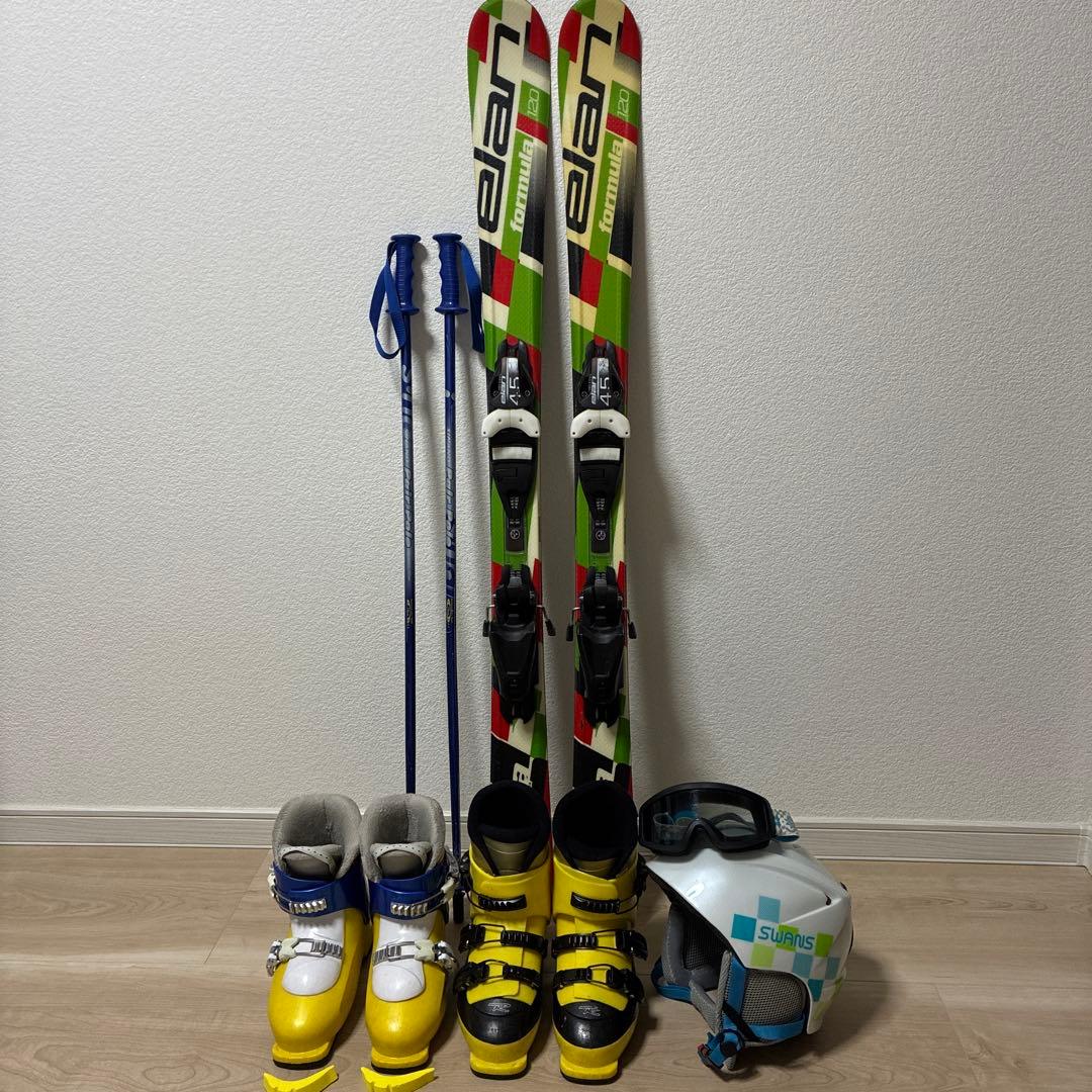 値下げ！Elan スキーセット（スキー板、ブーツ２足、ヘルメット、ゴーグル）