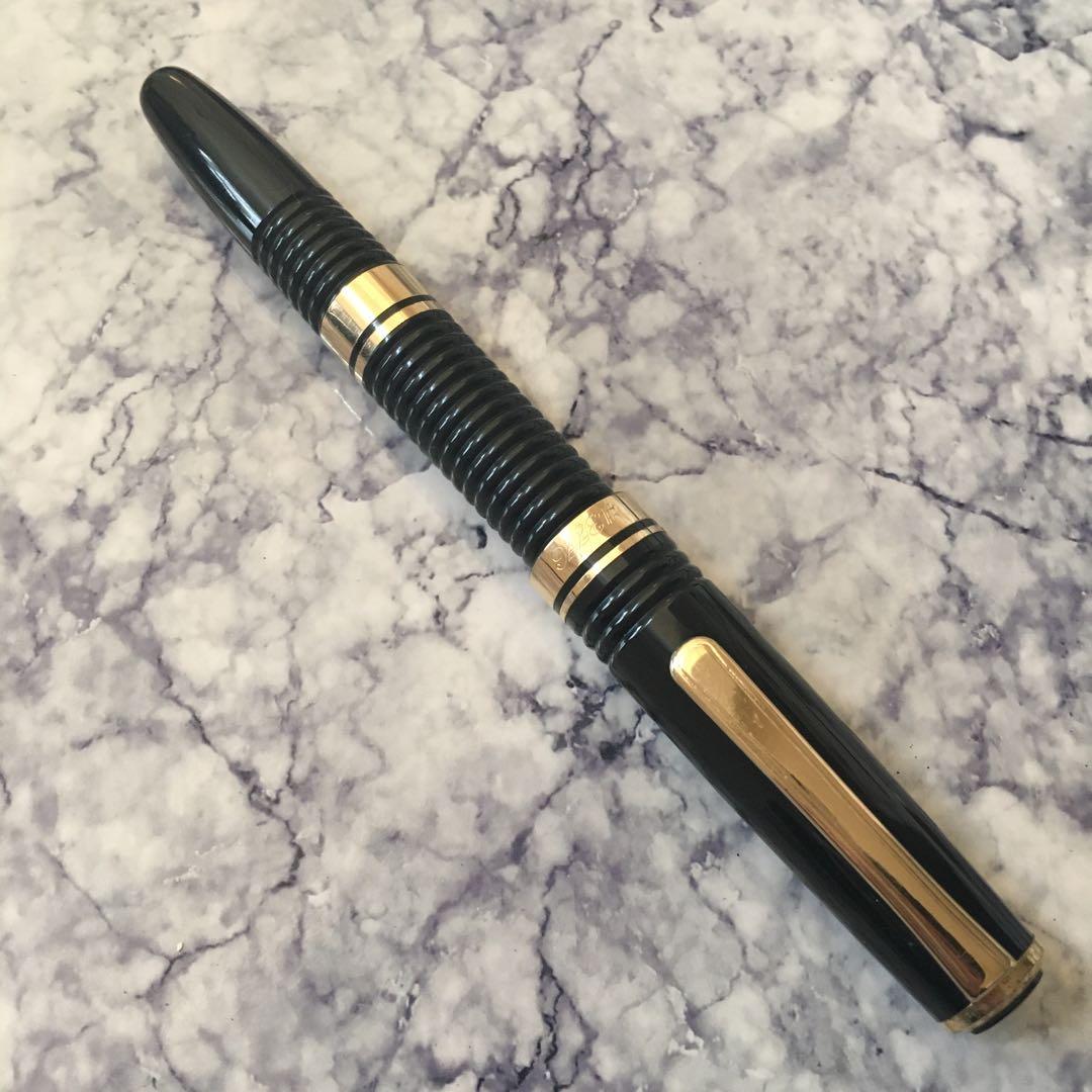 #0221 オーバーホール済み 万年筆 PLATINUM ギャザード 14k