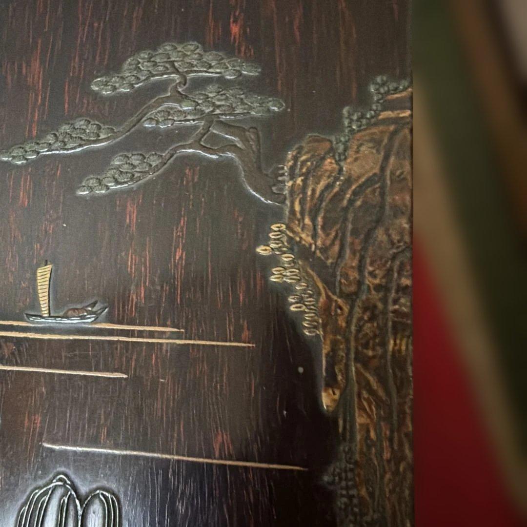 旧家蔵出し　古美術　文庫と硯箱セット