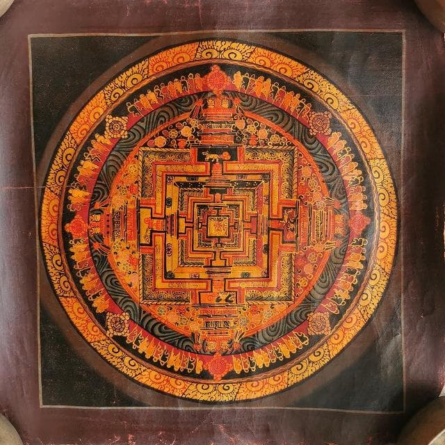 時輪曼荼羅　カーラチャクラ　曼荼羅　大：　タンカ　仏画（額縁なし）