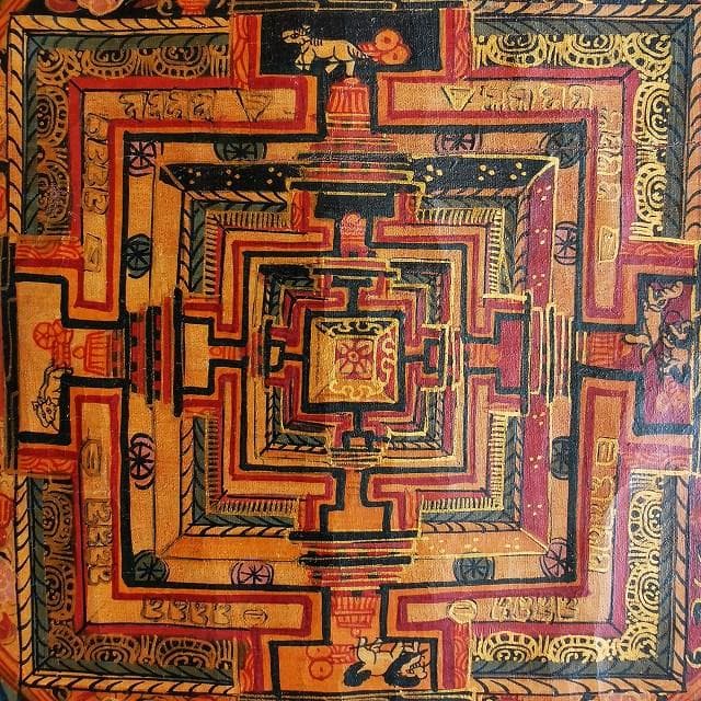 時輪曼荼羅　カーラチャクラ　曼荼羅　大：　タンカ　仏画（額縁なし）