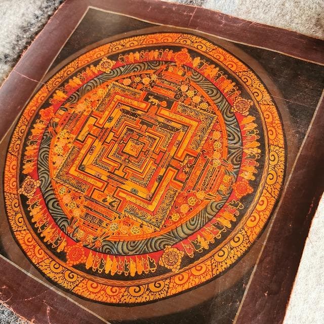 時輪曼荼羅　カーラチャクラ　曼荼羅　大：　タンカ　仏画（額縁なし）