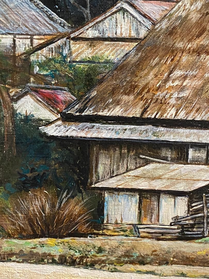 「真作」西田義貞「京都 美山の早春」風景画　油彩画　額装　サイン有り　F10号