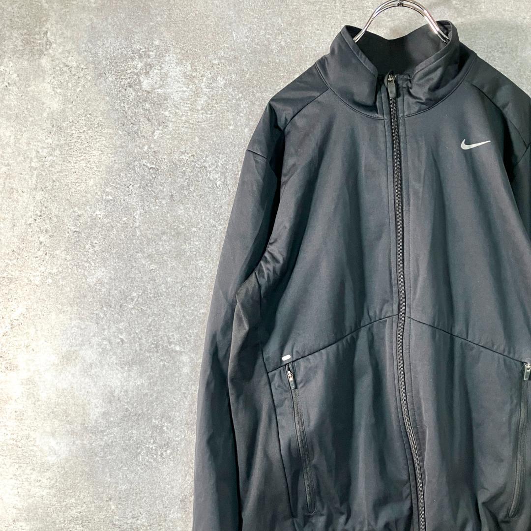 NIKE　ウィンドブレーカー　長袖　ブラック　ジップアップ　ロゴ　DRI-FIT