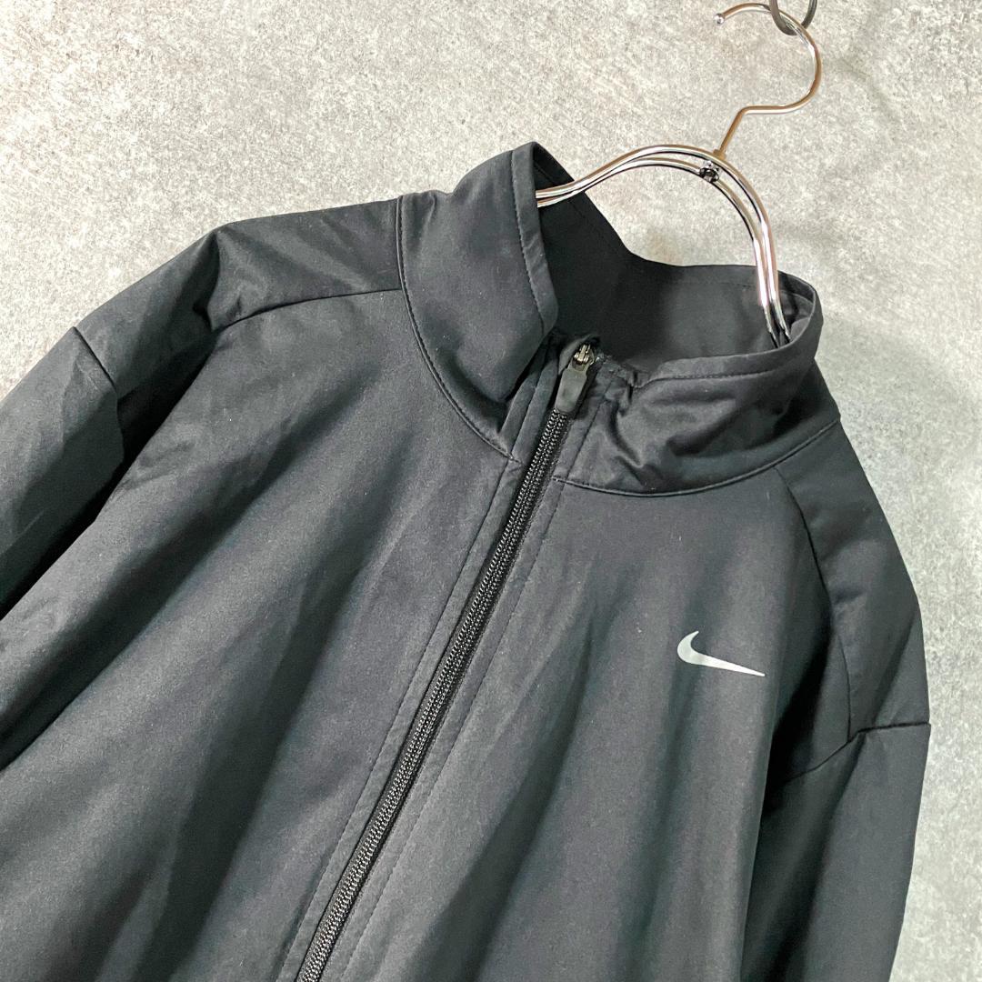 NIKE　ウィンドブレーカー　長袖　ブラック　ジップアップ　ロゴ　DRI-FIT