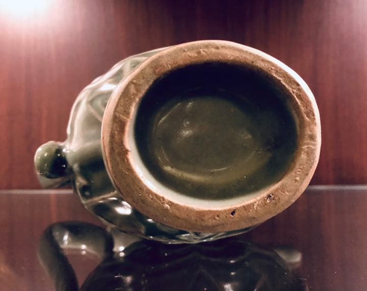 中国青磁　碧緑　骨董　福寿急須　花口瓶　明時代　高古瓷