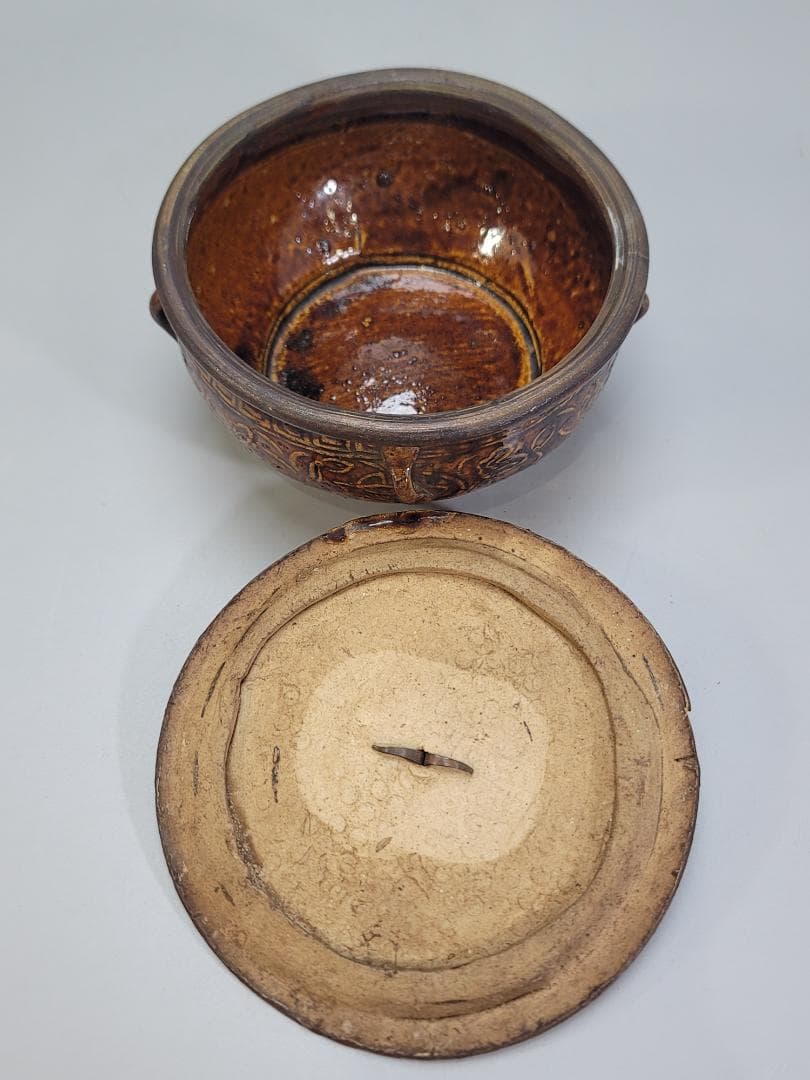 茶道具 唐物 コウチ 平水指 蓋物 骨董品