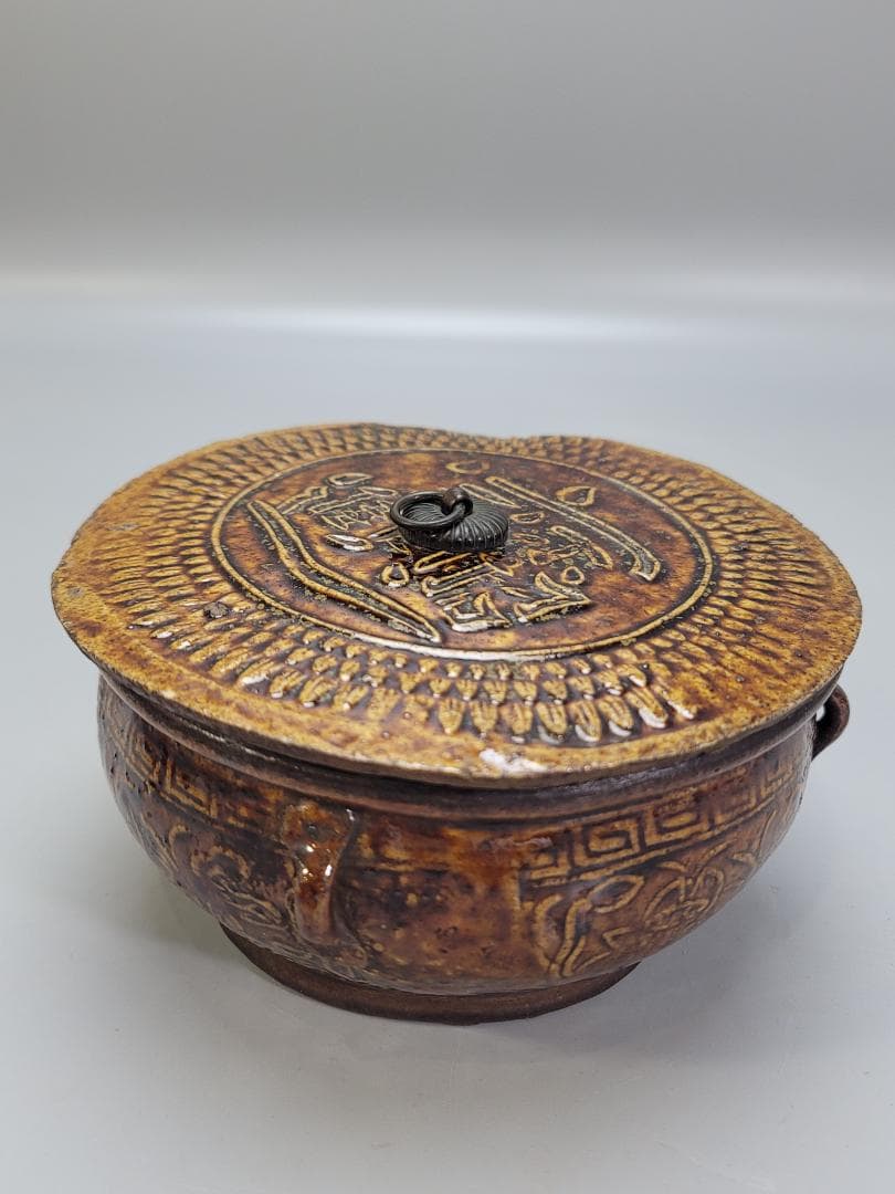 茶道具 唐物 コウチ 平水指 蓋物 骨董品