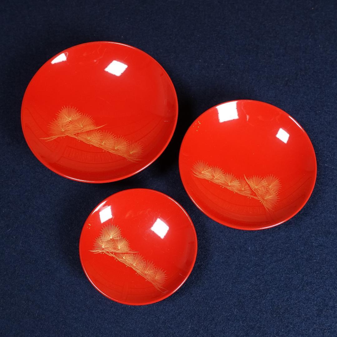 輪島塗 黒塗 沈金松図 屠蘇器揃 共箱