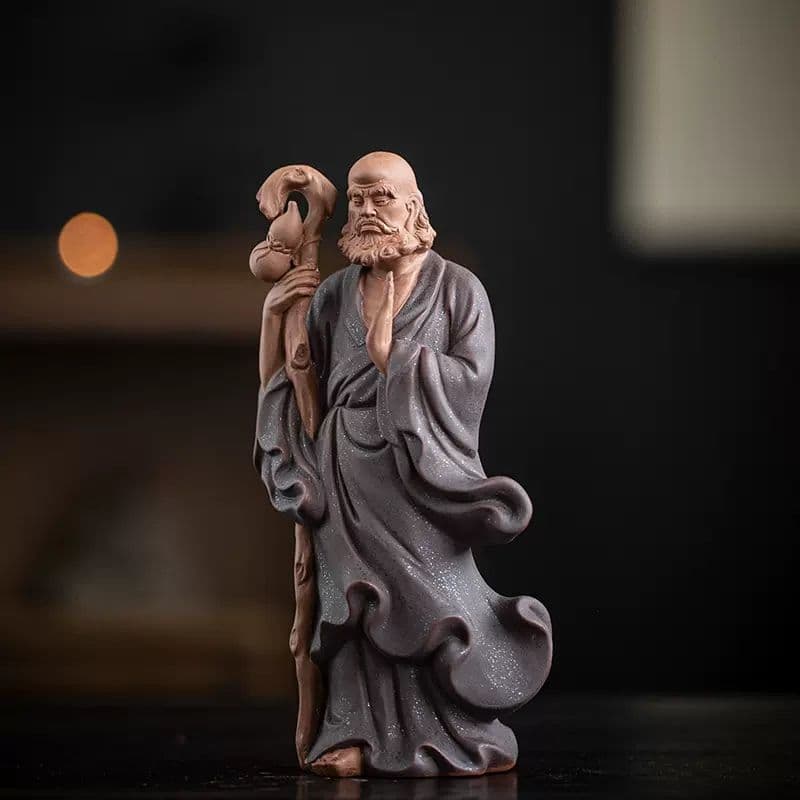 禅意 陶磁 茶道 装飾品 達磨祖師茶寵 茶室茶卓面人 置物