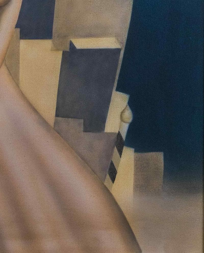 東郷青児　油彩　肉筆『ベニス』表と裏サイン　画廊シール　F8号　額装　b765