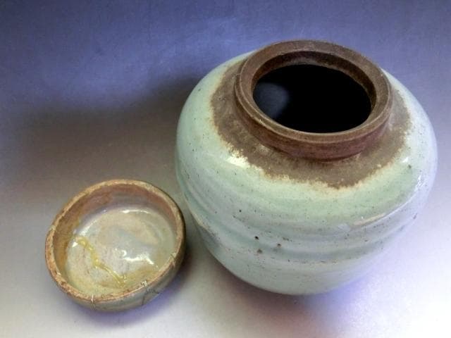蓋物■中国 李朝 茶入 蓋壷 小壺 古玩 唐物 中国 古美術 時代物 骨董品■